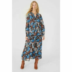 Mantaray Floral Print Tie Neck Midi Dress For Female -Cheap Mantaray Store unnamed file 623
