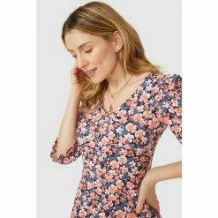 Mantaray Printed V Neck Midi Dress For Female -Cheap Mantaray Store unnamed file 6233