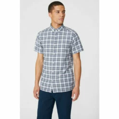 Mantaray Textured Mini Grid Check Shirt For Male