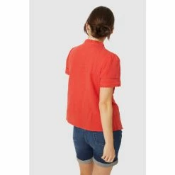 Mantaray Smock Yoke Double Cloth Notch Neck Top For Female -Cheap Mantaray Store unnamed file 6264