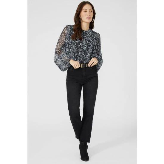 Mantaray Paisley Print Button Front Chiffon Top For Female 5 Mantaray Paisley Print Button Front Chiffon Top For Female - Image 5