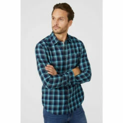 Mantaray Dark Based Shadow Check Shirt For Male