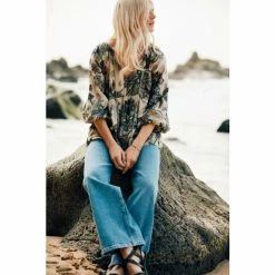 Mantaray Metallic Paisley Print Tie Neck Top For Female -Cheap Mantaray Store unnamed file 6343