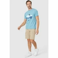 Mantaray Blue Mountain Chest Print Printed Tee For Male -Cheap Mantaray Store unnamed file 6354