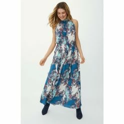 Mantaray Paisley Frill Detail Cross Tie Midi Dress For Female