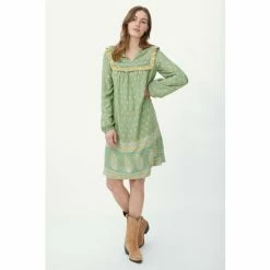 Mantaray Paisley Floral Print Frill Bib Midi Dress For Female