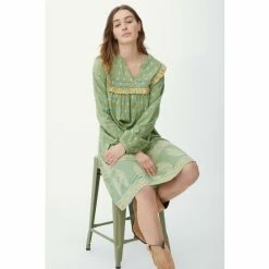 Mantaray Paisley Floral Print Frill Bib Midi Dress For Female -Cheap Mantaray Store unnamed file 6437