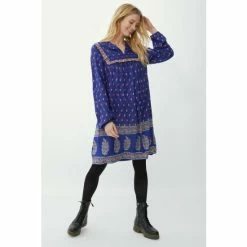 Mantaray Paisley Floral Print Frill Bib Midi Dress For Female -Cheap Mantaray Store unnamed file 6439