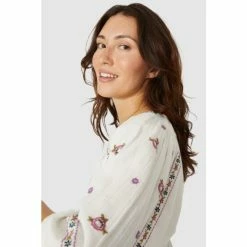 Mantaray Embroidered V Neck Top For Female -Cheap Mantaray Store unnamed file 6454