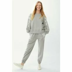 Mantaray Embroidered Sleeve Fleece Back Sweat Top For Female -Cheap Mantaray Store unnamed file 6467