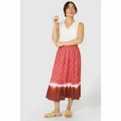 Mantaray Tie Dye Jacquard Midi Skirt For Female -Cheap Mantaray Store unnamed file 6480