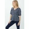 Mantaray Circle Jacquard Button Through Top For Female