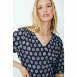 Mantaray Circle Jacquard Button Through Top For Female -Cheap Mantaray Store unnamed file 6495