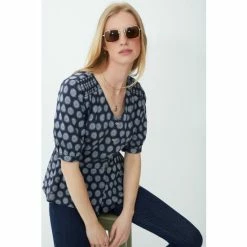 Mantaray Circle Jacquard Button Through Top For Female -Cheap Mantaray Store unnamed file 6497