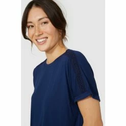 Mantaray Lace Insert Jersey Short Sleeve Top For Female -Cheap Mantaray Store unnamed file 6501