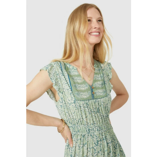 Mantaray Floral Leaf Mix & Match Crepe Dress For Female 3 Mantaray Floral Leaf Mix & Match Crepe Dress For Female - Image 3