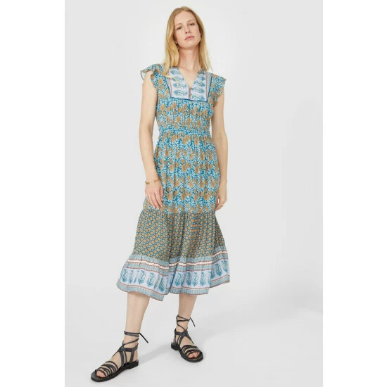 Mantaray Floral Leaf Mix & Match Crepe Dress For Female 7 Mantaray Floral Leaf Mix & Match Crepe Dress For Female - Image 7