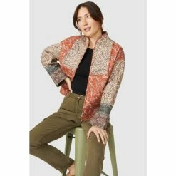 Mantaray Mix & Match Print Quilted Jacket For Female