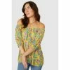 Mantaray Half Sleeve Paisley Print Bardot Neck Top For Female