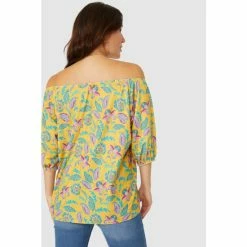 Mantaray Half Sleeve Paisley Print Bardot Neck Top For Female -Cheap Mantaray Store unnamed file 6580
