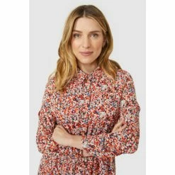 Mantaray Multi Print Long Sleeve Collared Dress For Female -Cheap Mantaray Store unnamed file 6634