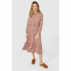 Mantaray Multi Print Long Sleeve Collared Dress For Female -Cheap Mantaray Store unnamed file 6636