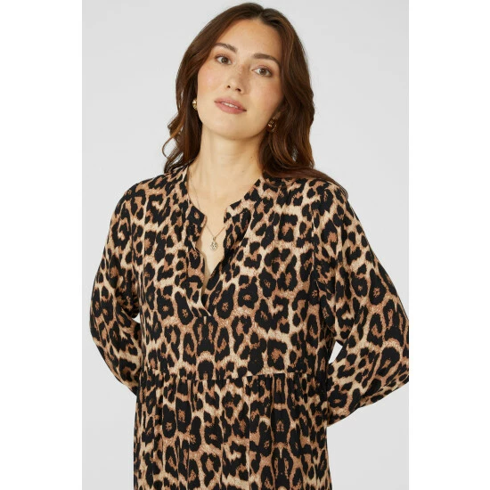 Mantaray Animal Printed Frill Detail Midi Dress For Female 2 Mantaray Animal Printed Frill Detail Midi Dress For Female - Image 2