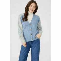 Mantaray Contrast Sleeve Button Through V Cardigan For Female