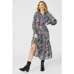 Mantaray Floral Print Button Through Shirt Midi Dress For Female