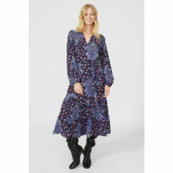 Mantaray Mix & Match Animal Printed Puff Sleeve Dress For Female