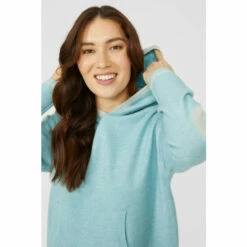 Mantaray Hooded Contrast Sleeve Kangeroo Pocket Jumper For Female -Cheap Mantaray Store unnamed file 79