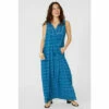 Mantaray Sleeveless Embroidered Check Crepe Maxi Dress For Female
