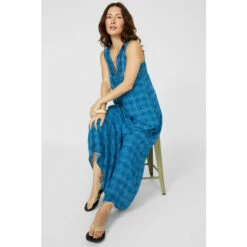 Mantaray Sleeveless Embroidered Check Crepe Maxi Dress For Female -Cheap Mantaray Store unnamed file 802