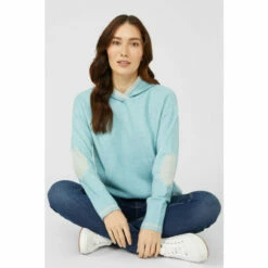 Mantaray Hooded Contrast Sleeve Kangeroo Pocket Jumper For Female -Cheap Mantaray Store unnamed file 81