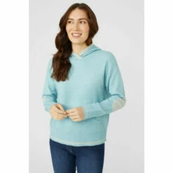 Mantaray Hooded Contrast Sleeve Kangeroo Pocket Jumper For Female -Cheap Mantaray Store unnamed file 82