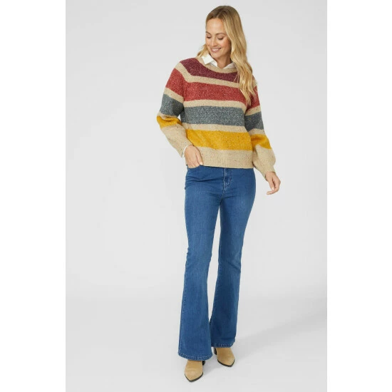 Mantaray Chunky Nep Stripe Crew Neck Jumper For Female 6 Mantaray Chunky Nep Stripe Crew Neck Jumper For Female - Image 6