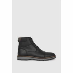 Mantaray Tay Leather Wedge Sole Toe Cap Boot For Male