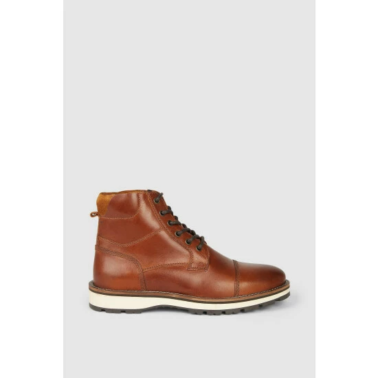 Mantaray Tay Leather Wedge Sole Toe Cap Boot For Male 6 Mantaray Tay Leather Wedge Sole Toe Cap Boot For Male - Image 6