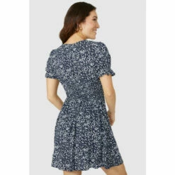 Mantaray Ruched Waist V Neck Mini Dress For Female -Cheap Mantaray Store unnamed file 899