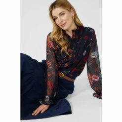 Mantaray Floral Print Lace Trim Dobby Frill Neck Blouse For Female 11 Mantaray Floral Print Lace Trim Dobby Frill Neck Blouse For Female -Cheap Mantaray Store unnamed file 913