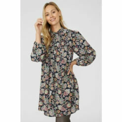 Mantaray Shirred Front Frill Neck Tunic Dress For Female -Cheap Mantaray Store unnamed file 985